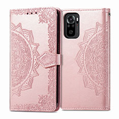 Funda de Cuero Cartera con Soporte Patron de Moda Carcasa para Xiaomi Poco M5S Oro Rosa