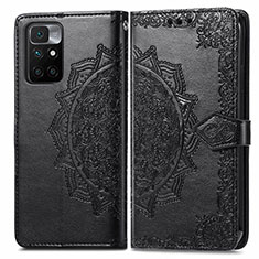 Funda de Cuero Cartera con Soporte Patron de Moda Carcasa para Xiaomi Redmi 10 4G Negro