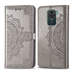 Funda de Cuero Cartera con Soporte Patron de Moda Carcasa para Xiaomi Redmi 10X 4G Gris