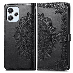 Funda de Cuero Cartera con Soporte Patron de Moda Carcasa para Xiaomi Redmi 12 4G Negro