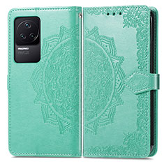 Funda de Cuero Cartera con Soporte Patron de Moda Carcasa para Xiaomi Redmi K50 5G Verde