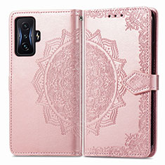 Funda de Cuero Cartera con Soporte Patron de Moda Carcasa para Xiaomi Redmi K50 Gaming AMG F1 5G Oro Rosa