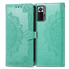 Funda de Cuero Cartera con Soporte Patron de Moda Carcasa para Xiaomi Redmi Note 10 Pro 4G Verde