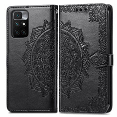 Funda de Cuero Cartera con Soporte Patron de Moda Carcasa para Xiaomi Redmi Note 11 4G (2021) Negro