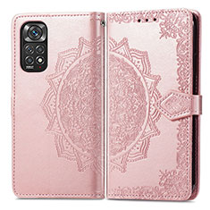 Funda de Cuero Cartera con Soporte Patron de Moda Carcasa para Xiaomi Redmi Note 11 Pro 5G Oro Rosa