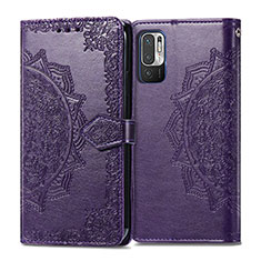 Funda de Cuero Cartera con Soporte Patron de Moda Carcasa para Xiaomi Redmi Note 11 SE 5G Morado