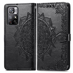 Funda de Cuero Cartera con Soporte Patron de Moda Carcasa para Xiaomi Redmi Note 11T 5G Negro