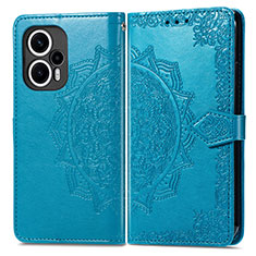 Funda de Cuero Cartera con Soporte Patron de Moda Carcasa para Xiaomi Redmi Note 12 Turbo 5G Azul