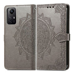 Funda de Cuero Cartera con Soporte Patron de Moda Carcasa para Xiaomi Redmi Note 12S Gris