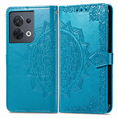 Funda de Cuero Cartera con Soporte Patron de Moda Carcasa para Xiaomi Redmi Note 13 5G Azul