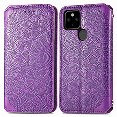 Funda de Cuero Cartera con Soporte Patron de Moda Carcasa S01D para Google Pixel 5a 5G Morado