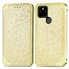 Funda de Cuero Cartera con Soporte Patron de Moda Carcasa S01D para Google Pixel 5a 5G Oro