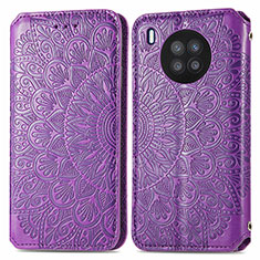 Funda de Cuero Cartera con Soporte Patron de Moda Carcasa S01D para Huawei Honor 50 Lite Morado