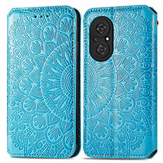 Funda de Cuero Cartera con Soporte Patron de Moda Carcasa S01D para Huawei Honor 50 SE 5G Azul