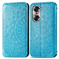 Funda de Cuero Cartera con Soporte Patron de Moda Carcasa S01D para Huawei Honor 60 5G Azul