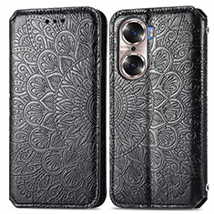 Funda de Cuero Cartera con Soporte Patron de Moda Carcasa S01D para Huawei Honor 60 5G Negro