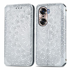 Funda de Cuero Cartera con Soporte Patron de Moda Carcasa S01D para Huawei Honor 60 Pro 5G Plata