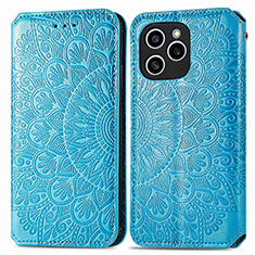 Funda de Cuero Cartera con Soporte Patron de Moda Carcasa S01D para Huawei Honor 60 SE 5G Azul