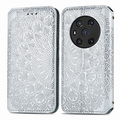 Funda de Cuero Cartera con Soporte Patron de Moda Carcasa S01D para Huawei Honor Magic3 5G Plata