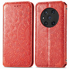 Funda de Cuero Cartera con Soporte Patron de Moda Carcasa S01D para Huawei Honor Magic3 5G Rojo