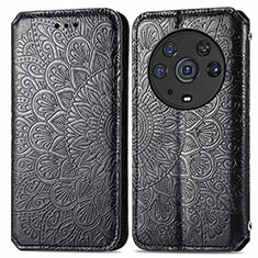 Funda de Cuero Cartera con Soporte Patron de Moda Carcasa S01D para Huawei Honor Magic3 Pro 5G Negro