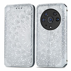 Funda de Cuero Cartera con Soporte Patron de Moda Carcasa S01D para Huawei Honor Magic3 Pro 5G Plata