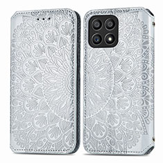 Funda de Cuero Cartera con Soporte Patron de Moda Carcasa S01D para Huawei Honor X30i Plata