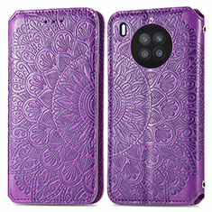 Funda de Cuero Cartera con Soporte Patron de Moda Carcasa S01D para Huawei Nova 8i Morado