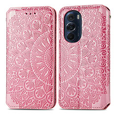 Funda de Cuero Cartera con Soporte Patron de Moda Carcasa S01D para Motorola Moto Edge 30 Pro 5G Oro Rosa