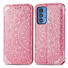 Funda de Cuero Cartera con Soporte Patron de Moda Carcasa S01D para Motorola Moto Edge S Pro 5G Oro Rosa