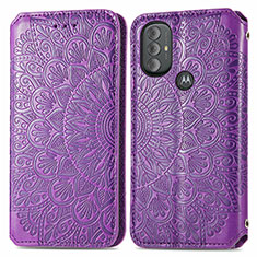 Funda de Cuero Cartera con Soporte Patron de Moda Carcasa S01D para Motorola Moto G Play Gen 2 Morado