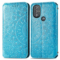 Funda de Cuero Cartera con Soporte Patron de Moda Carcasa S01D para Motorola Moto G Power (2022) Azul