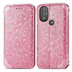 Funda de Cuero Cartera con Soporte Patron de Moda Carcasa S01D para Motorola Moto G Power (2022) Oro Rosa