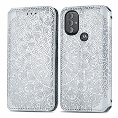 Funda de Cuero Cartera con Soporte Patron de Moda Carcasa S01D para Motorola Moto G Power (2022) Plata