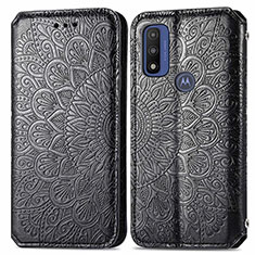 Funda de Cuero Cartera con Soporte Patron de Moda Carcasa S01D para Motorola Moto G Pure Negro