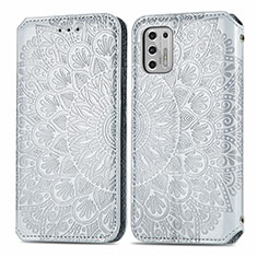 Funda de Cuero Cartera con Soporte Patron de Moda Carcasa S01D para Motorola Moto G Stylus (2021) Plata