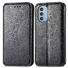 Funda de Cuero Cartera con Soporte Patron de Moda Carcasa S01D para Motorola Moto G51 5G Negro