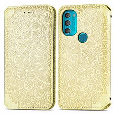 Funda de Cuero Cartera con Soporte Patron de Moda Carcasa S01D para Motorola Moto G71 5G Oro