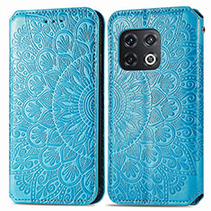 Funda de Cuero Cartera con Soporte Patron de Moda Carcasa S01D para OnePlus 10 Pro 5G Azul