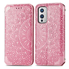 Funda de Cuero Cartera con Soporte Patron de Moda Carcasa S01D para OnePlus 9 5G Oro Rosa