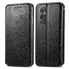 Funda de Cuero Cartera con Soporte Patron de Moda Carcasa S01D para OnePlus 9 Pro 5G Negro