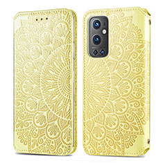 Funda de Cuero Cartera con Soporte Patron de Moda Carcasa S01D para OnePlus 9 Pro 5G Oro