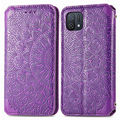 Funda de Cuero Cartera con Soporte Patron de Moda Carcasa S01D para Oppo A16K Morado