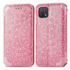 Funda de Cuero Cartera con Soporte Patron de Moda Carcasa S01D para Oppo A16K Oro Rosa