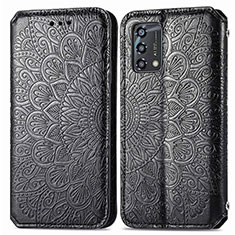 Funda de Cuero Cartera con Soporte Patron de Moda Carcasa S01D para Oppo A74 4G Negro