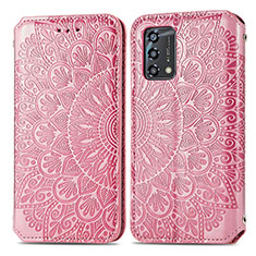 Funda de Cuero Cartera con Soporte Patron de Moda Carcasa S01D para Oppo F19s Oro Rosa