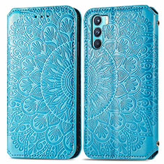 Funda de Cuero Cartera con Soporte Patron de Moda Carcasa S01D para Oppo K9 Pro 5G Azul