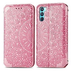 Funda de Cuero Cartera con Soporte Patron de Moda Carcasa S01D para Oppo K9 Pro 5G Oro Rosa