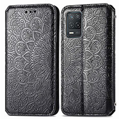 Funda de Cuero Cartera con Soporte Patron de Moda Carcasa S01D para Realme 8 5G Negro