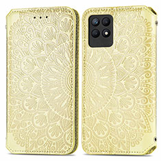 Funda de Cuero Cartera con Soporte Patron de Moda Carcasa S01D para Realme 8i Oro